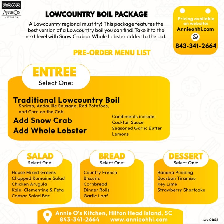 Lowcountry Boil Package
