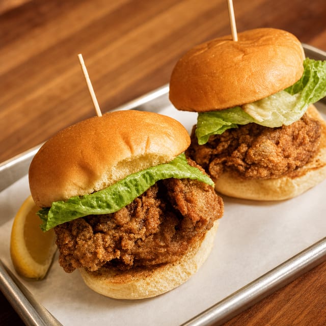 Nashville Style Chicken Sliders.